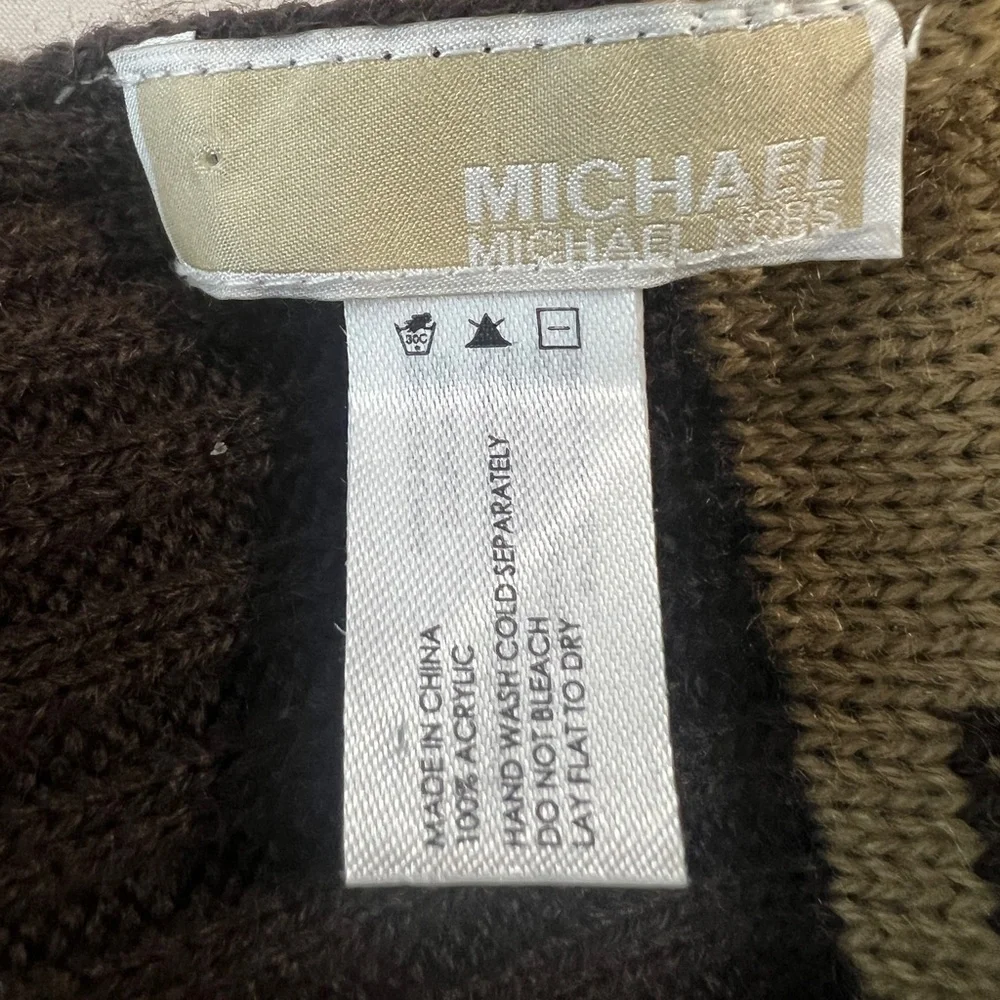 Michael‎ Kors  Chic Monogram Brown and Tan  Logo Long Scarf